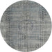 Square Machine Washable Traditional Dark Gray Rug, wshtr3556