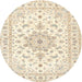 Round Traditional Peach Beige Persian Rug, tr3557