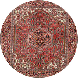 Square Machine Washable Traditional Tomato Red Rug, wshtr3558