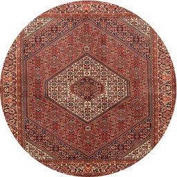 Square Machine Washable Traditional Copper Red Pink Rug, wshtr3559