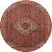 Square Machine Washable Traditional Copper Red Pink Rug, wshtr3559