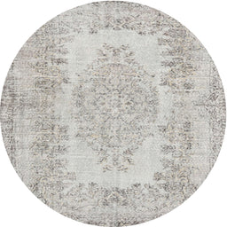 Square Machine Washable Traditional Dark White Beige Rug, wshtr3561