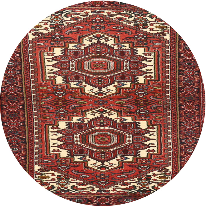 Square Machine Washable Traditional Rust Pink Rug, wshtr3562