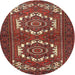 Round Traditional Rust Pink Persian Rug, tr3562