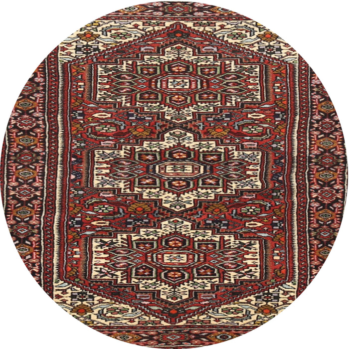 Round Traditional Saffron Red Persian Rug, tr3563