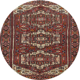 Square Machine Washable Traditional Saffron Red Rug, wshtr3563
