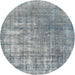 Square Machine Washable Traditional Slate Granite Gray Rug, wshtr3564