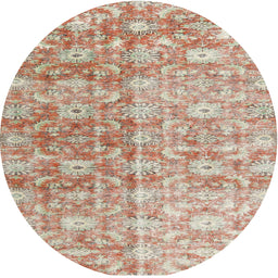 Round Traditional Rust Pink Persian Rug, tr3566