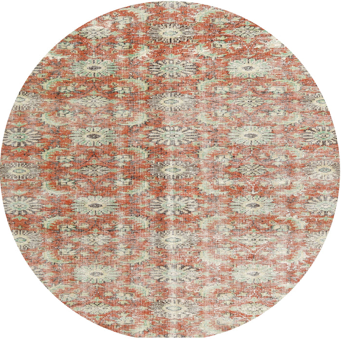 Round Traditional Rust Pink Persian Rug, tr3566