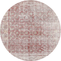 Square Machine Washable Traditional Rose G Pink Rug, wshtr3568