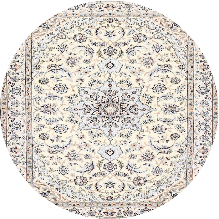 Square Machine Washable Traditional Soft Ivory Beige Rug, wshtr356