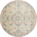 Round Traditional Light French Beige Brown Persian Rug, tr3571