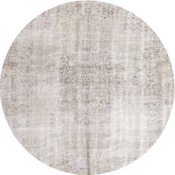 Round Traditional Silver Pink Persian Rug, tr3574