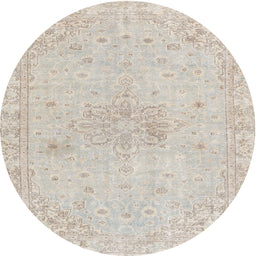 Round Traditional Gold Persian Rug, tr3576