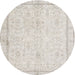 Round Traditional Silver Pink Persian Rug, tr3580