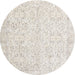 Round Traditional Champagne Beige Persian Rug, tr3581