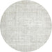 Round Traditional Pale Silver Gray Persian Rug, tr3582