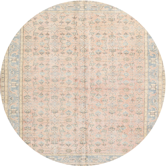 Square Machine Washable Traditional Light Orange Rug, wshtr3585
