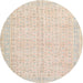 Round Traditional Light Orange Gold Persian Rug, tr3585