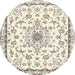 Round Traditional Beige Medallion Rug, tr358