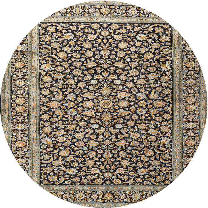 Round Traditional Dark Brown Persian Rug, tr3591
