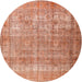 Round Traditional Light Salmon Rose Pink Persian Rug, tr3592