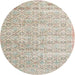 Round Traditional Camel Brown Persian Rug, tr3598
