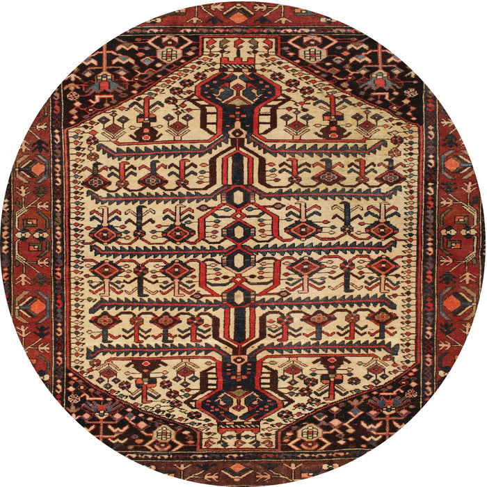 Square Machine Washable Traditional Saffron Red Rug, wshtr35