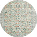 Round Traditional Gunmetal Gray Persian Rug, tr3600