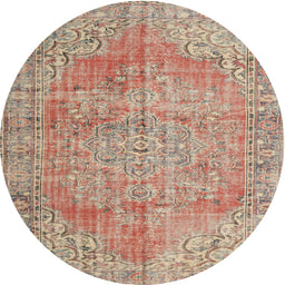 Square Machine Washable Traditional Rust Pink Rug, wshtr3601