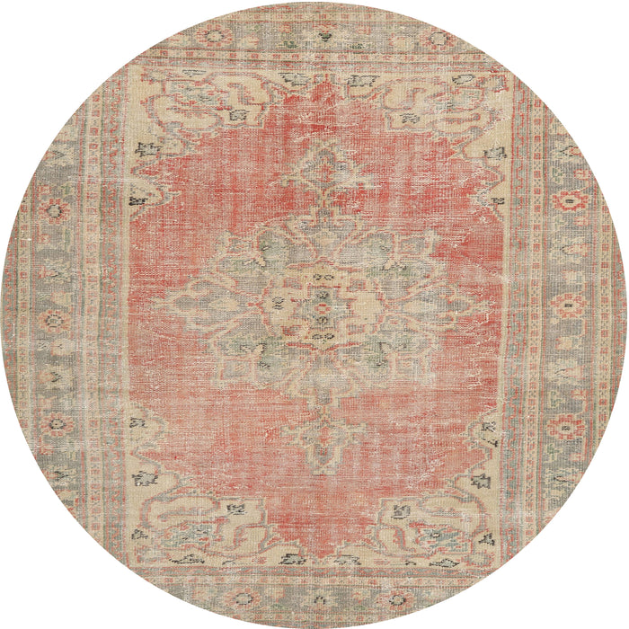 Round Traditional Brown Persian Rug, tr3605
