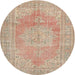 Round Traditional Brown Persian Rug, tr3605