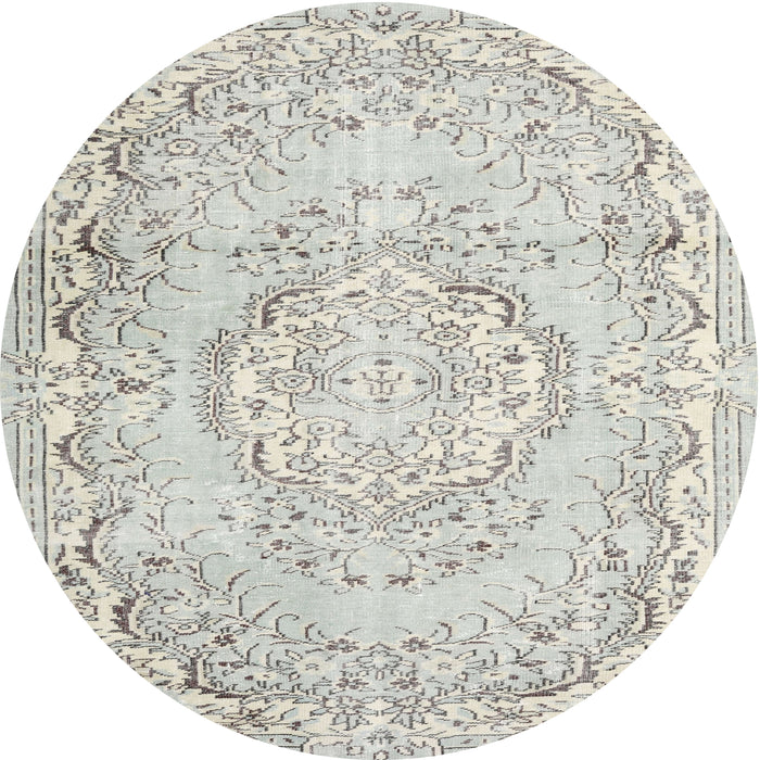 Square Machine Washable Traditional Dark Gray Rug, wshtr3609