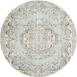 Round Traditional Dark Gray Persian Rug, tr3609