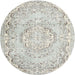 Round Traditional Dark Gray Persian Rug, tr3609