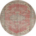 Round Traditional Rust Pink Persian Rug, tr3610