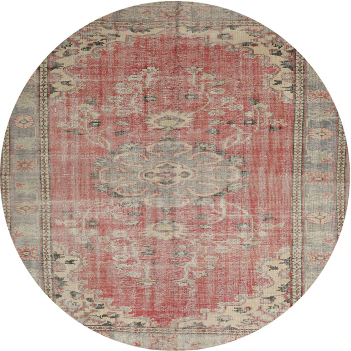 Square Machine Washable Traditional Rust Pink Rug, wshtr3610