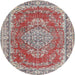 Round Traditional Cherry Red Persian Rug, tr3611