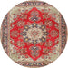 Round Traditional Red Persian Rug, tr3615