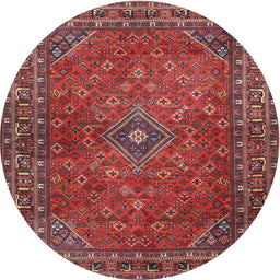 Square Machine Washable Traditional Dark Almond Brown Rug, wshtr3618