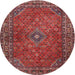 Square Machine Washable Traditional Dark Almond Brown Rug, wshtr3618