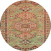 Round Traditional Red Persian Rug, tr3619