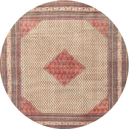 Square Machine Washable Traditional Cherry Red Rug, wshtr3622