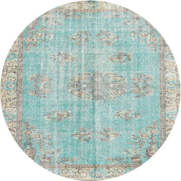 Square Machine Washable Traditional Magic Mint Green Rug, wshtr3623