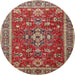 Round Traditional Camel Brown Persian Rug, tr3626
