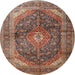 Round Traditional Brown Persian Rug, tr3628