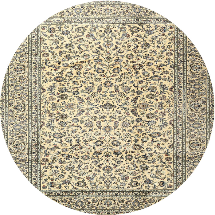 Square Machine Washable Traditional Khaki Gold Rug, wshtr3629