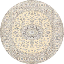 Round Traditional Rosy Brown Pink Medallion Rug, tr362