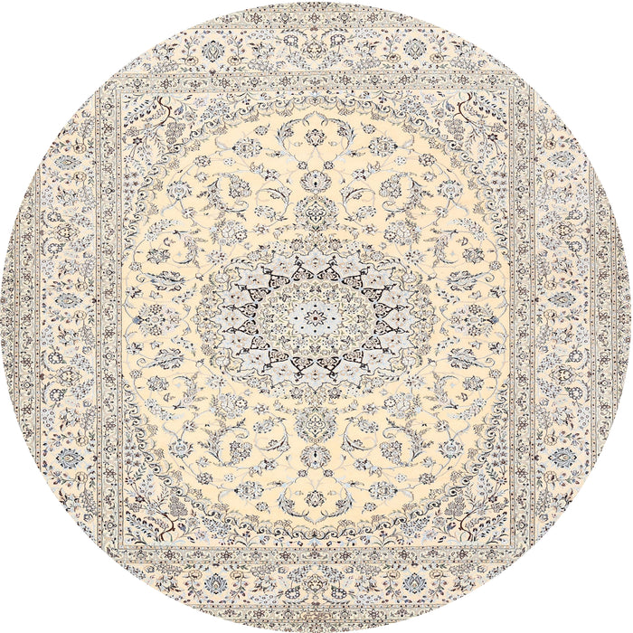 Round Traditional Rosy Brown Pink Medallion Rug, tr362