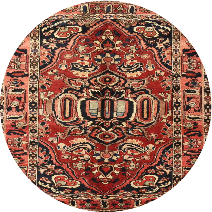 Square Machine Washable Traditional Saffron Red Rug, wshtr3631